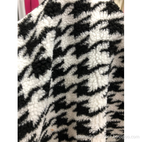 100% polyester sherpa jacquard avec motif de poule de poule